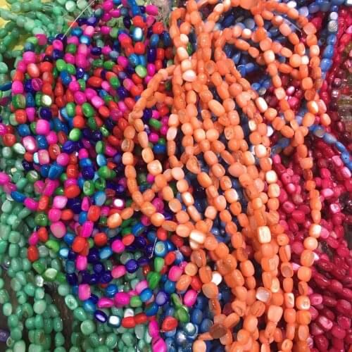 Wholesale 18 Color Gravel Natural Shell 5-8 mm Dye Color Beads For Jewelry Making Stone Straight Hole DIY Bracelet Necklace 15