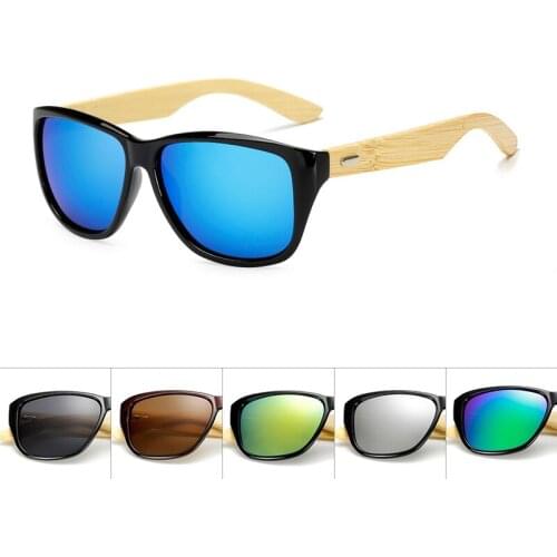 Original Wooden Bamboo Sunglasses Men Women Mirrored UV400 Sun Glasses Real Wood Shades Gold Blue Outdoor Goggles Sunglases Male