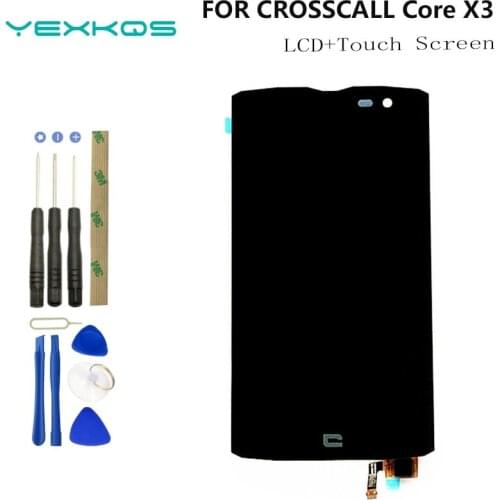 Tested ok Original For Crosscall Core X3 LCD Display With Touch Screen Digitizer Assembly Replacement With Tools+3M Sticker
