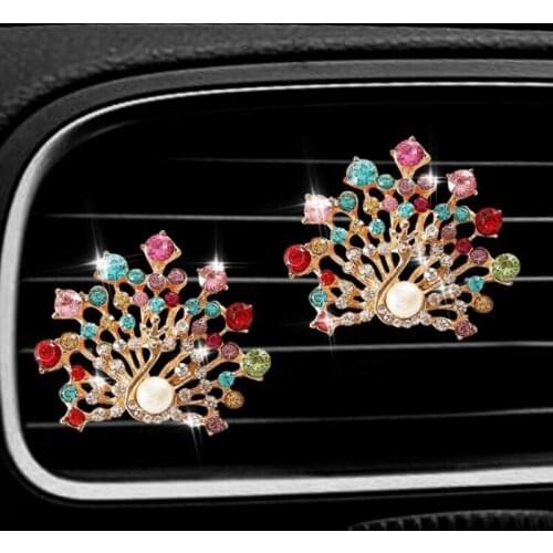 Colorful Peacock Style car air freshener perfume bottle diffuser in the car auto Air conditioner outlet vent air Perfume clip