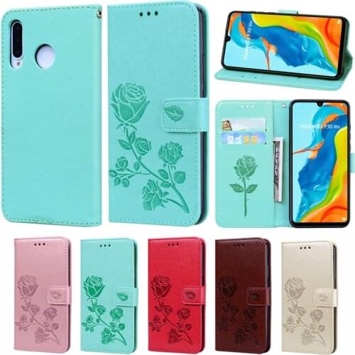 P30 lite Fashion Rose Flower Leather Flip Case For Huawei P30 lite Funds Mobile Phone Cover For Huawei P 30 lite Capa