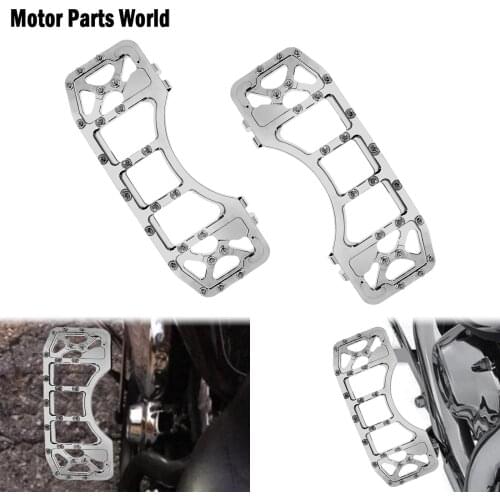 Motorcycle Front Floorboard Chrome Foot Pegs Pedal Billet Aluminum For Harley Dyna Low Rider Touring Electra Street Glide FLHR