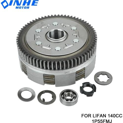140cc Complete Manual Clutch Assembly kit For 55mm Bore lifan 140 140cc 1P55FMJ Horizontal Kick Starter Engines Dirt Pit Bike