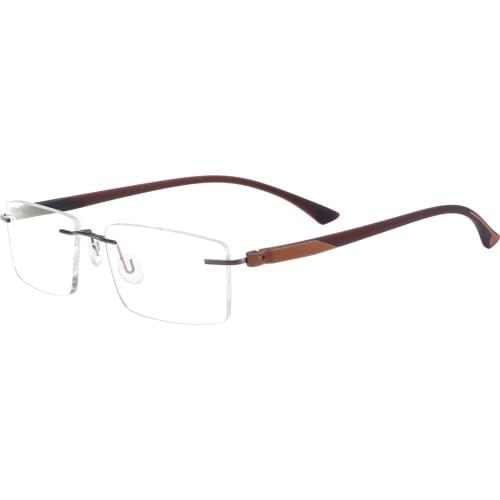 Rimless Rectangular Eyeglasses Men and Women Fashion Colorful Metal TR90 Glasses Frame For Prescription Lenses