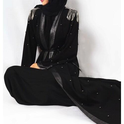 Ramadan Sequin Abaya Dubai Kimono Cardigan Hijab Muslim Dress Kaftan Dubai Ramadan Caftan Islamic Clothing Abayas Robe Musulman