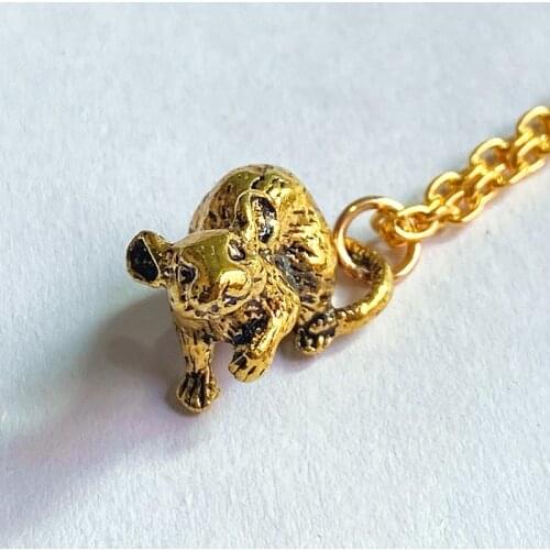 3D Realistic Mouse Necklace - Mice Rodent Dormouse Pet Charm Pendant Gift