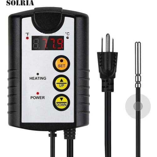 LED Temperature and Humidity Control Regulator Plant Crawler Heating Pad Temperature Controller Digital Display Sensor