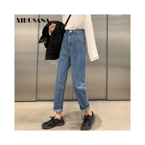 High Waist Loose Straight Jeans Women Denim Pants 2021 Spirng Autumn Female Casual Harem Pant Jeans Trouses Plus Size 4XL Mujer