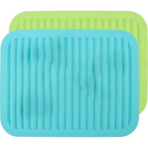 Silicone Trivets Dish Drying Mat, 2PCS Thick Wave Non-Stick Heat Resistant Insulation Hot Pot Pad, Draining Mat