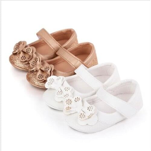 Fashion New Baby Shoes Cute Big Bowknot Infants Princess Dance Shoes Newborn Girls PU Leather First Walkers