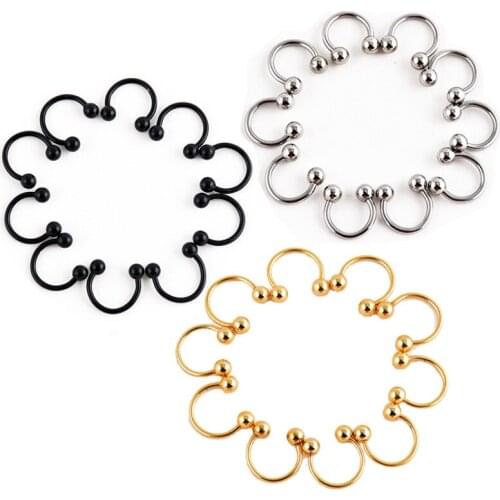 10Pcs Human Body Piercing U-Shaped False Nose Ring C-Shaped Nose Nail Set Horseshoe Ring Fashion Piercing Jewelry