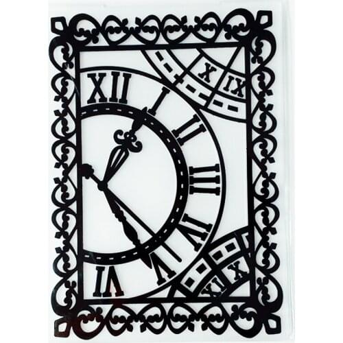 YLEF076 Clock Plastic Embossing Folder For Scrapbook Stencils DIY Photo Album Cards Paper Making Decoration Scrapbooking Tools