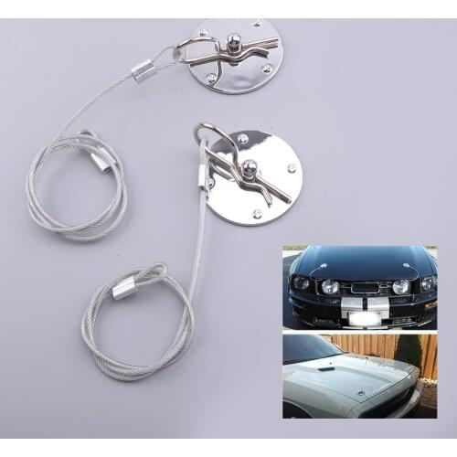 1 Pair 64mm Universal Car Racing Sport Bonnet Hood Pin Lock Latch Appearance Kit Silver