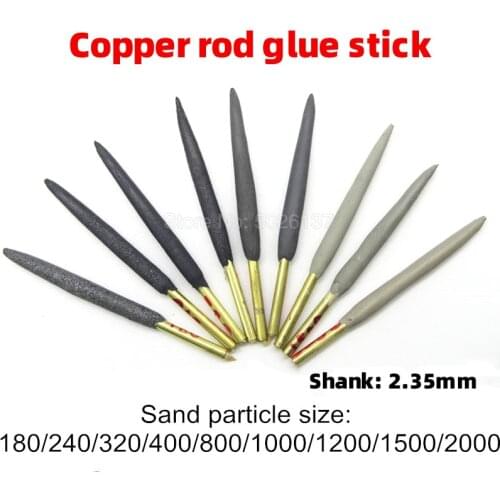 1Pcs Copper Core Iron Bamboo Stick Sanding Polishing Needle Shank Grinding Head Mastic Material Jade Stone Wet Dry Abrasive Tool
