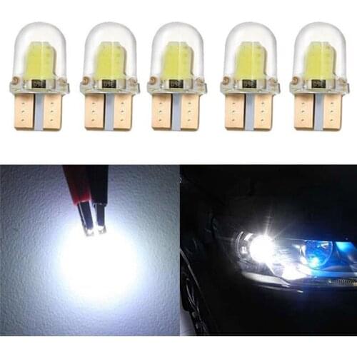 10pc LED T10 W5W COB SMD CANBUS Silica Bright White License Light Bulb