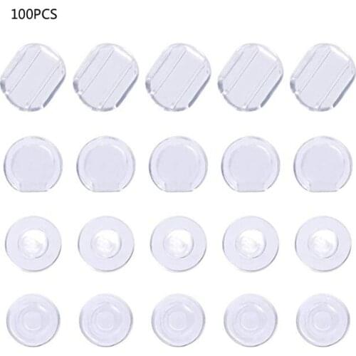 100Pcs 4 Size Earring Pad Silicone Comfort Earring Cushion for Clips on Earrings