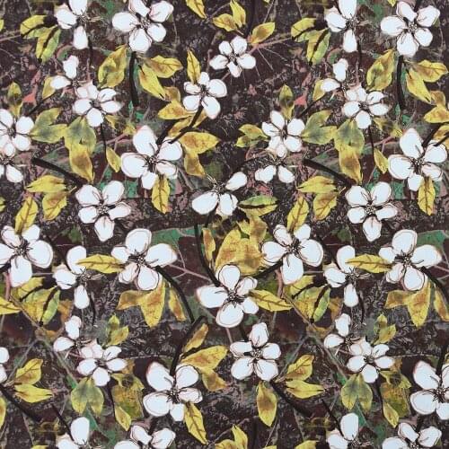 Vintage Flower Leaves Digital Print Home Chair Sofa Doorway Drapery Fabric Decorative Curtain Garment Pillow 140cm 2meters/Pack