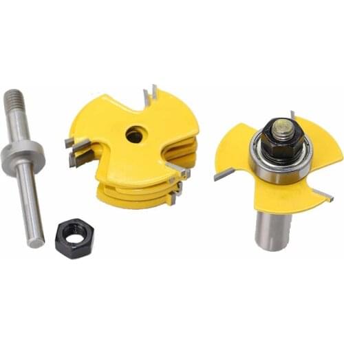 2pcs 12mm 1/2 Shank Slot Knife Cutters 3 Wing Router Bits Set 7pcs Blade Cemented Carbide Milling Cutter for Wood 03014