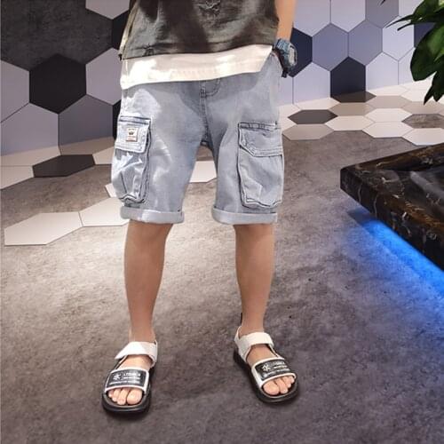 2020 New Kids Boys Denim Shorts Summer Toddlers Clothing Big Boys Casual Solid Soft Cotton Jeans Pants For 4 To 14 Years