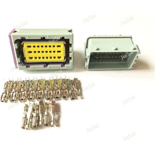 24 Pin FCI Auto ECU HCCPHPE24BKA90F Connector 24 Way Male And Female Housing Sealed