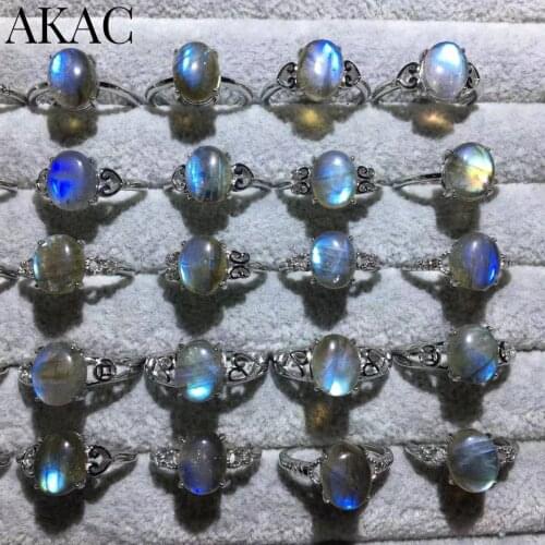 3rings/set AKAC natural labradorite ring natural stone women ring adjustable ring