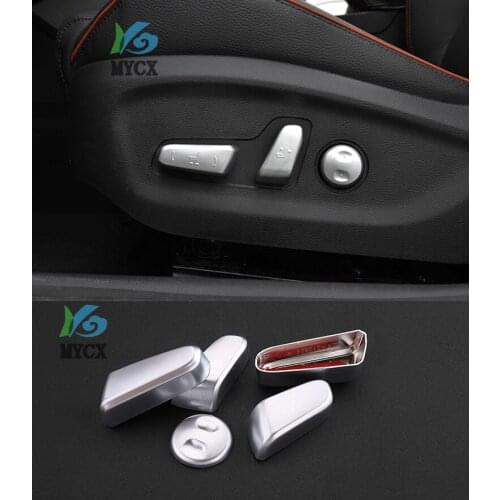 For Hyundai Tucson accessories 2015 2016 2017 2018 ABS Chrome LHD Car Seat Adjustment Knob Button Switch Car Styling 5pcs
