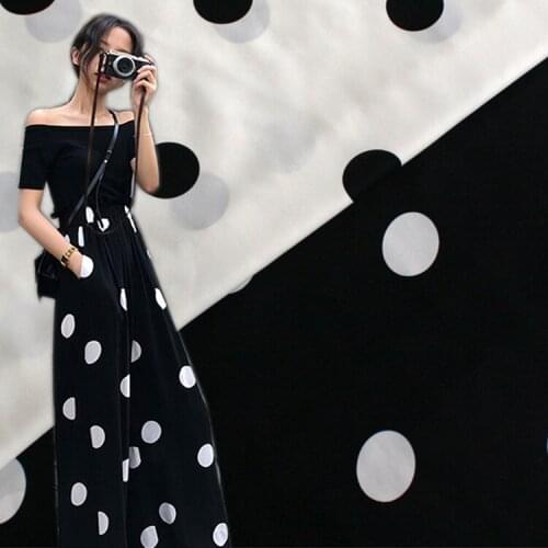 50*150cm Fashion 5cm Oversized Polka Dot Rhombus Linen Fabric Pants Womens Handmade DIY Fabric