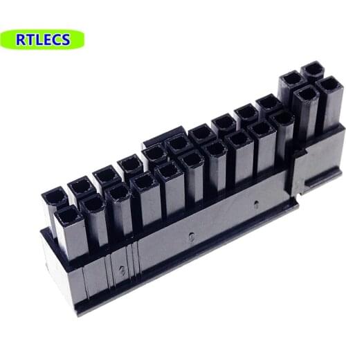 50Pcs 5557 4.2 mm 24 Pin ( 20 + 4) Position Male housing Plug Computer ATX Power Connector Plastic Shell Slide Rail Design