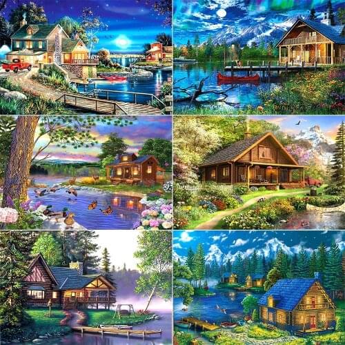 5D DIY Diamond paintingSquare Art du paysage Diamond embroidery Diamond mosaic painting Home decoration gifts