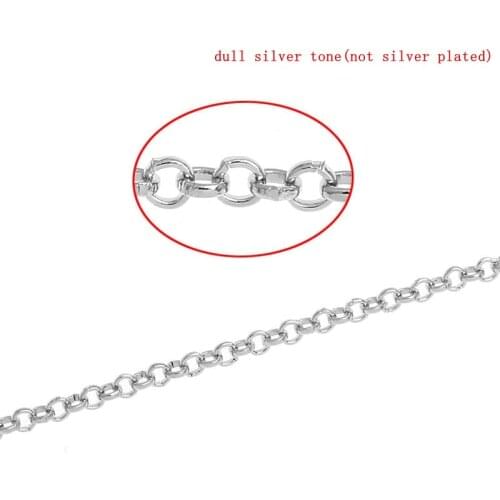 8SEASONS Link-Opened Cable Chains Findings Silver Color Color 2mm,10M (B32544)