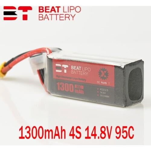 BEAT LIPO BATTERY X Series 1300mAh 4S 14.8V 95C With XT60Plug FPV Crossing Machine Battery
