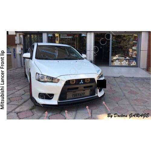 Front Bumper Attachment For Mitsubishi Lancer Universal Front Lip Diffuser Car Auto Accessory Car-styling 3 Pcs Body Kit