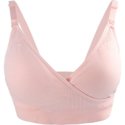 New Listing Pregnancy Bralette Seamless V Neck Cross-Criss Nursing Bra Breastfeeding Elastic Push Up Maternity Feeding Bra