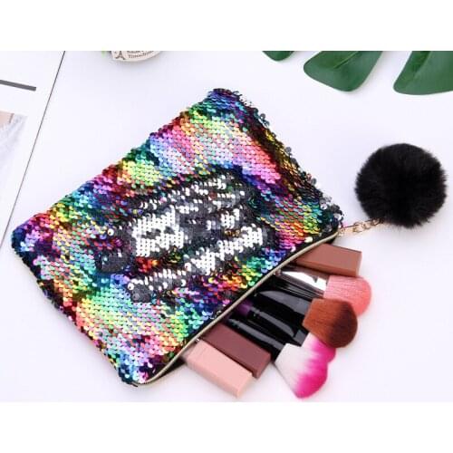 Shining Sequin Pencil Case Stationery Storage Organizer Kawaii School Pencil Box Office Art Supplies Cosmetic Bag Friends Gifts