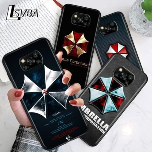 Umbrella Logo For Xiaomi Poco C3 M3 M2 X3 NFC X2 F2 Pro F1 F3 Mi Play Mix 3 A2 Lite A1 6 5X Black Soft Phone Case
