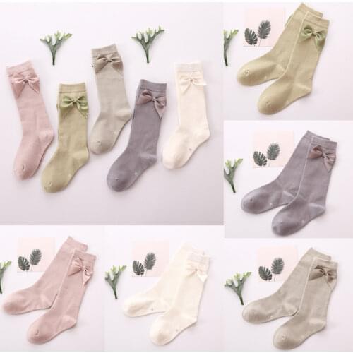 Childrens Cotton Socks for 2-12years Baby Korean Style Big Bow Seamless Baby Socks Soft Comfort Kids Gift for Baby Girls