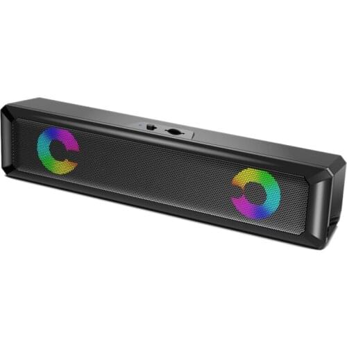 RGB Long Bar Speaker Bluetooth USB Power Supply Speaker Color Light Speaker Suitable for TV Computer External Speakers