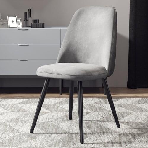 Nordic Velvet Dining Chairs Home Furniture Modern Minimalist Lazy Home Backrest Makeup Chair Iron Luxury Casual Reception Chair