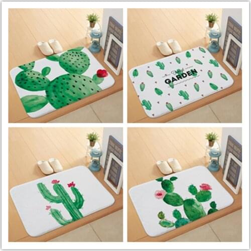 Cactus Printed Microfiber Mats For The Hallway Door Mats Indoor Non-slip Bathroom Rugs Kitchen Mats Soft Child Room Rugs