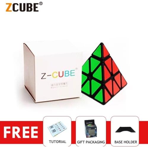 Zcube 3x3 Pyramid Magnetic Magic Cube Toy Professional 7.3cm Speed Cube Puzzle Twisty Educational Toys for kid