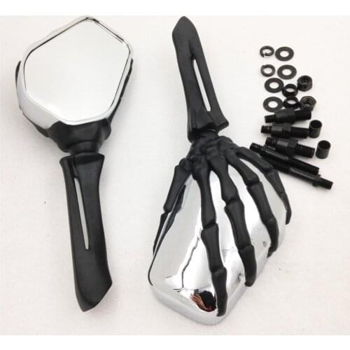 Motorcycle Billet Aluminum Claw Skull Skeleton Hand Side Rearview Mirrors For Kawasaki Ninja VN 750 800 900 1500 1600