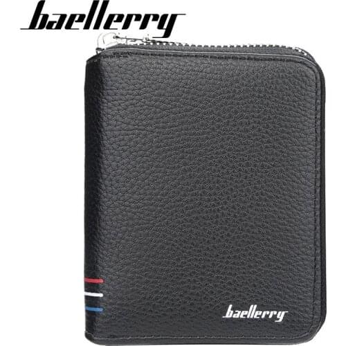 Sealgloca Men Wallet PU Leather Zipper Designer Hand Bag Coin Pocket Note Compartment