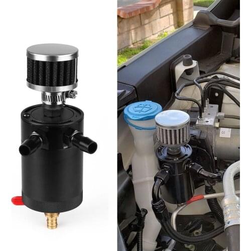 Myaitr 1pc Aluminum Car Auto Oil Catch Can Reservoir Tank Engine Black Polish Baffled Parts Accessories