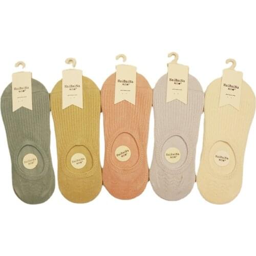 Spring and summer new boat socks women invisible socks solid japanese silicone non-slip socks