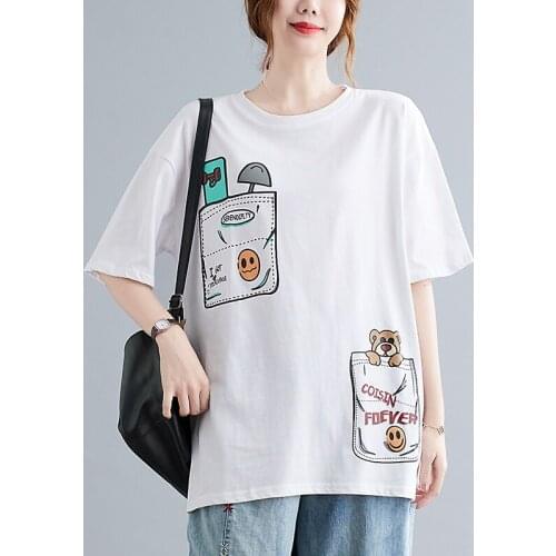 2021 New Arrival Japanese Style Cartoon T Shirts Loose Tops Soft Cotton Fashion Girls Summer T Shirts Women Casual T-shirt Tees
