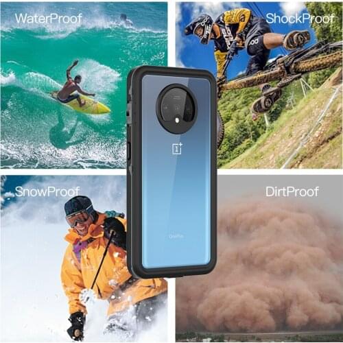 Original Redpepper Ip68 Waterproof Case For Oneplus 7t Shockproof Dust Proof Kickstand Diving Swimming Protective Cover