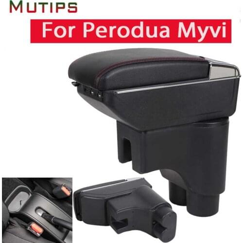 Mutips armrest box for Perodua Myvi Mk2 accessories leather arm rest center centre console decoration interior car-styling 2018