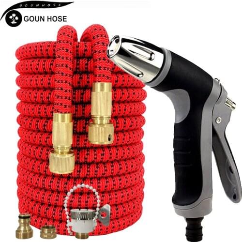 Expandable Magic Hose Pipe High-Pressure Car Wash Hose Adjustable Spray Flexible Home Garden Watering Hose Cleaning Water Gun