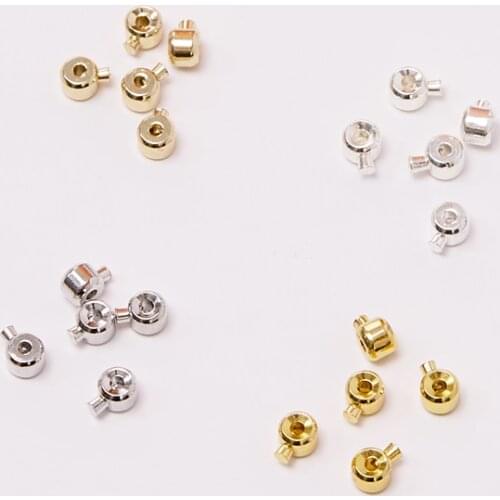 Vacuum plating Gold wire buckle Leather Rope Closure connection end Chain clip clasps for making jewelry 3.2*2.5mm 10pcs