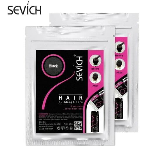 Sevich 100g refill hair fiber hair loss products hair building fibers powders thicken thin hair 10 colors keratin hair fiber